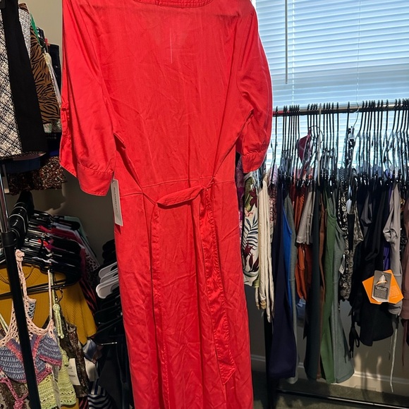 Liz Claiborne Vibrant Red Midi Dress - Picture 3 of 4